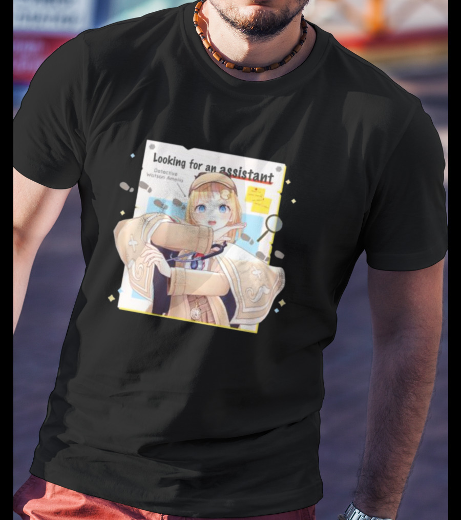 Detective Watson Amelia Looking For An Assistant Magnifying Glass And Notes T-Shirt
