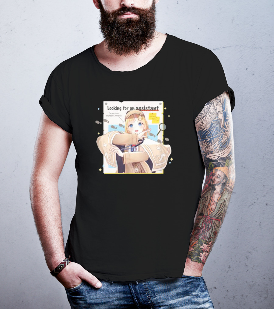 Detective Watson Amelia Looking For An Assistant Magnifying Glass And Notes T-Shirt
