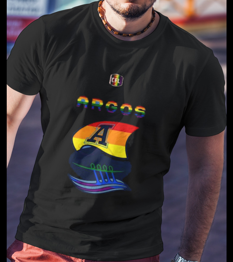 CFL Argos Rainbow Sailboat T-Shirt