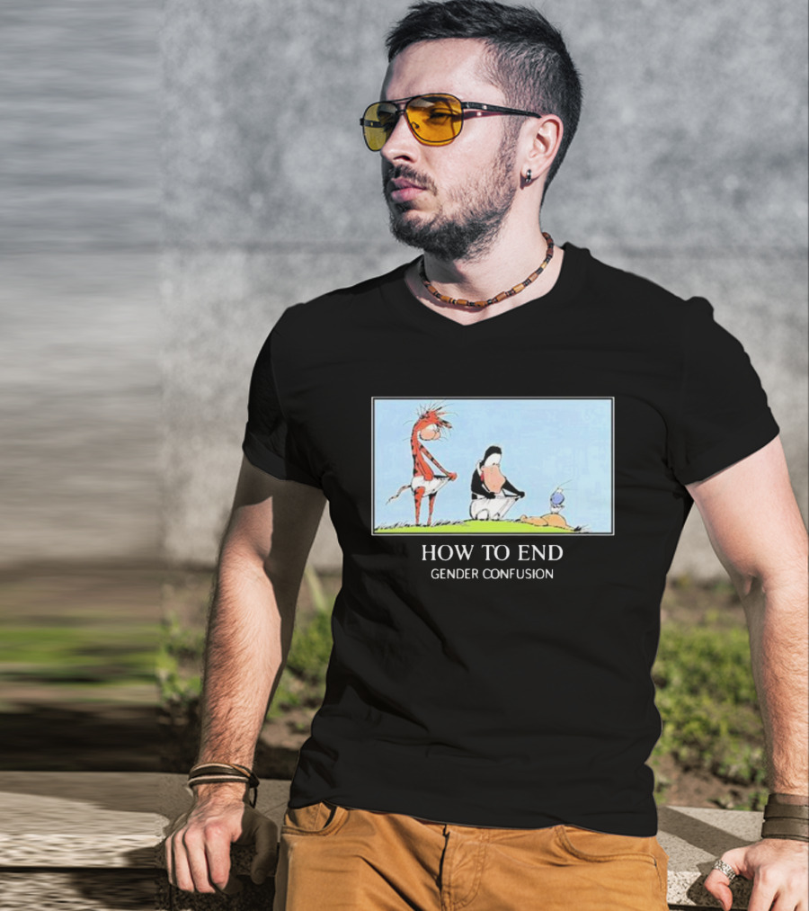 How To End Gender Confusion Calvin Hobbes Peanuts T-Shirt