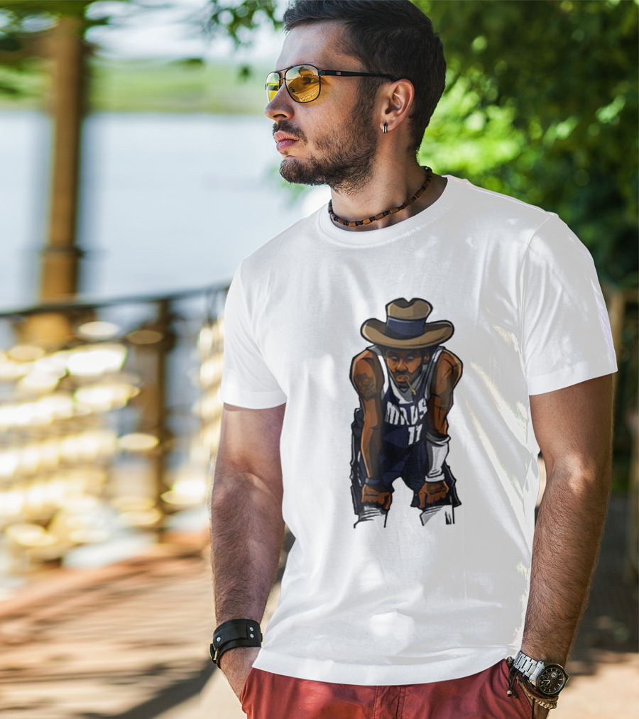 Kyriewrld Merch Cowboy Kai Mavs 11 Basketball Cartoon T-Shirt