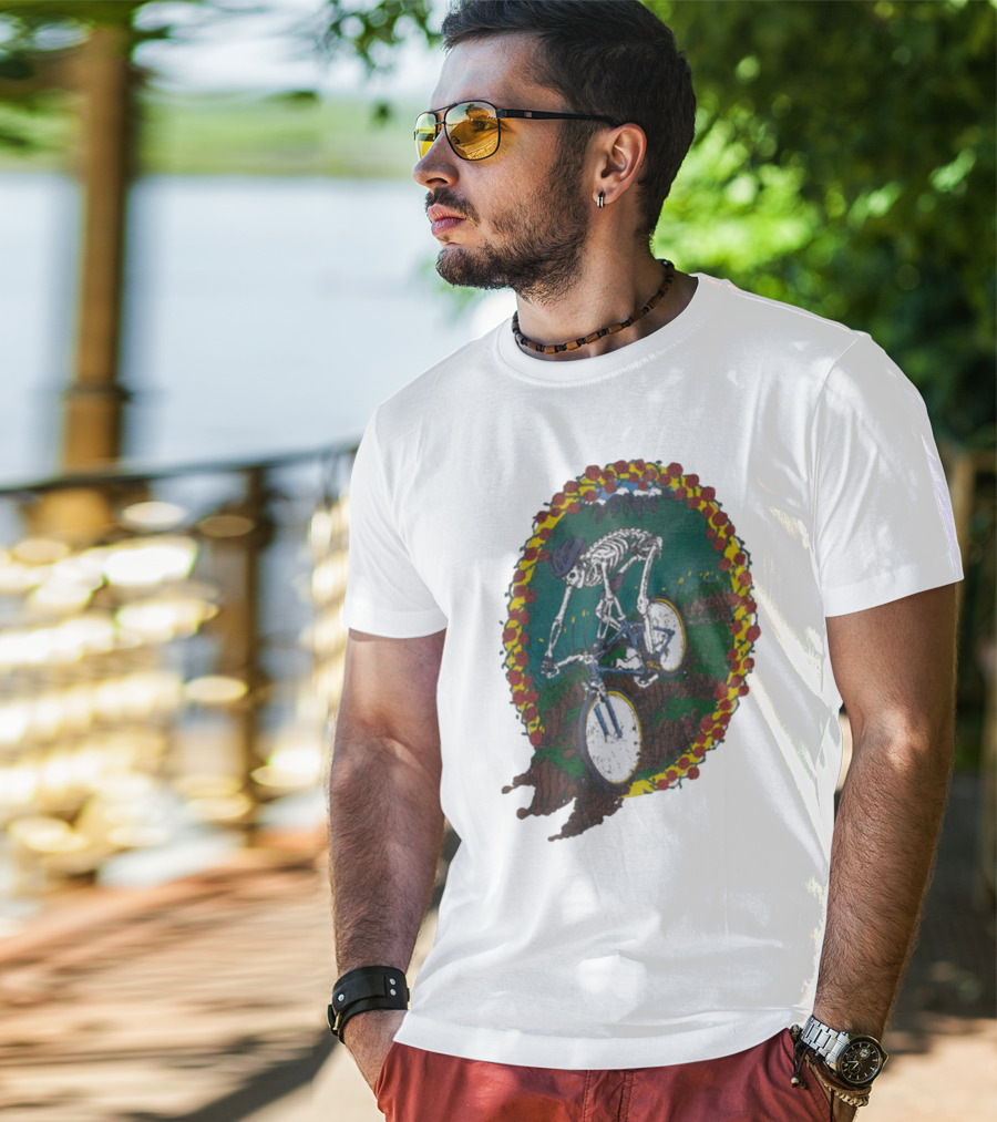 Shred Head Activewear Skeleton Biking Cropped T-Shirt