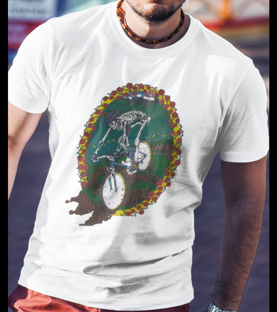 Shred Head Activewear Skeleton Biking Cropped T-Shirt