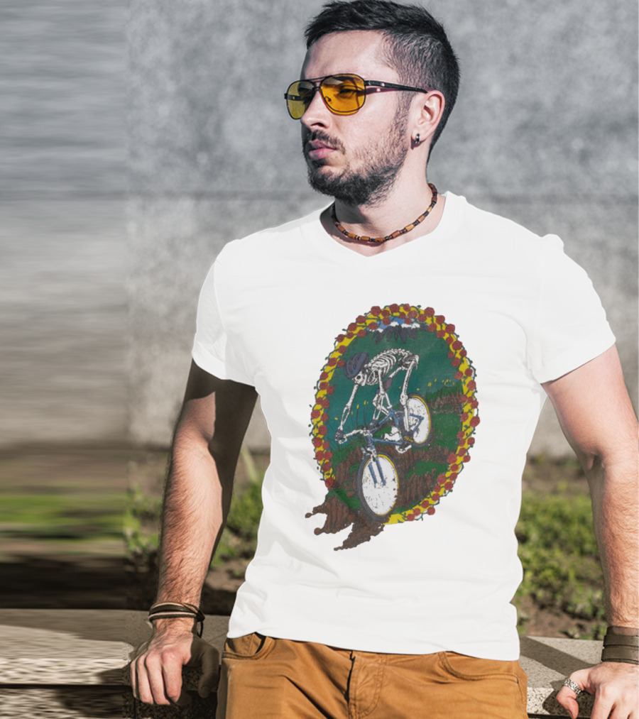 Shred Head Activewear Skeleton Biking Cropped T-Shirt