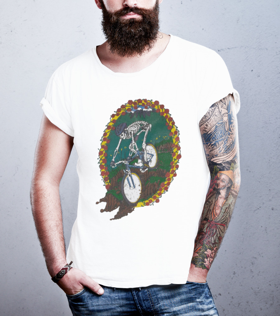 Shred Head Activewear Skeleton Biking Cropped T-Shirt