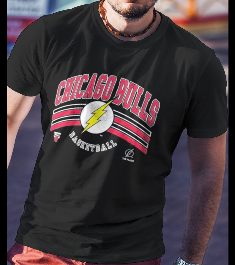 Chicago Bulls Basketball The Flash Logo Collaboration T-Shirt