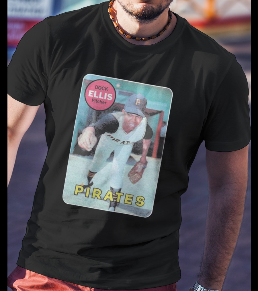Dock Ellis Pitcher 1969 Topps Rookie Pirates T-Shirt
