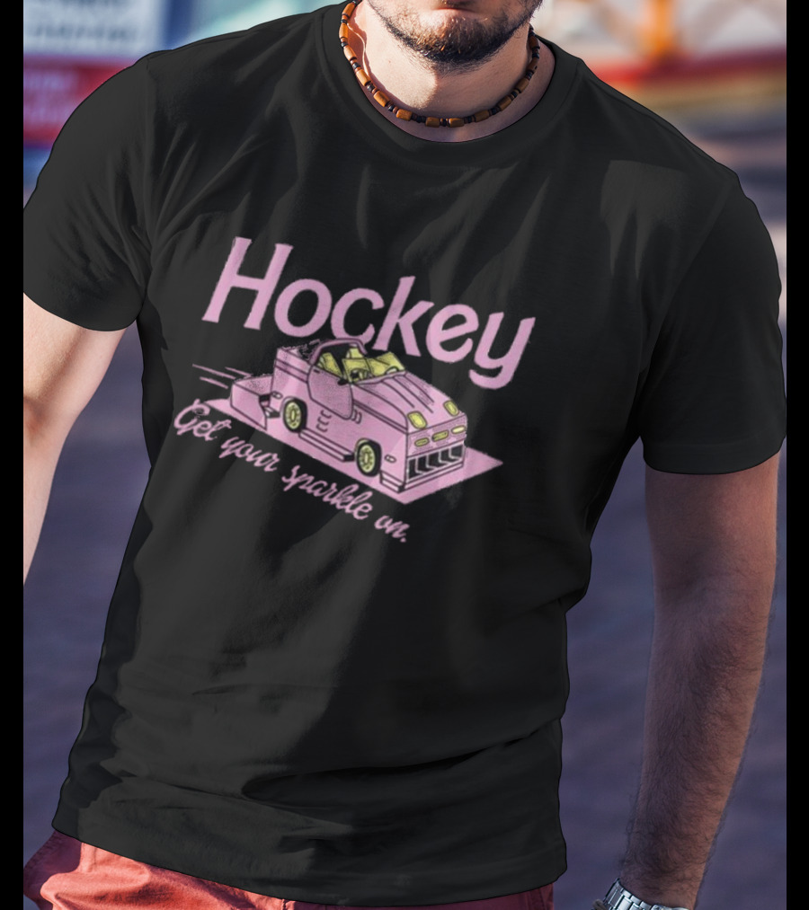Hockey Get Your Sparkle On Pink Car T-Shirt