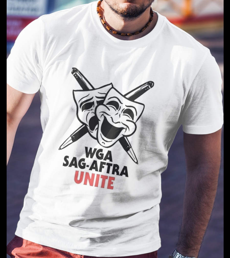 WGA Sag-Aftra Unite Masks And Pens T-Shirt