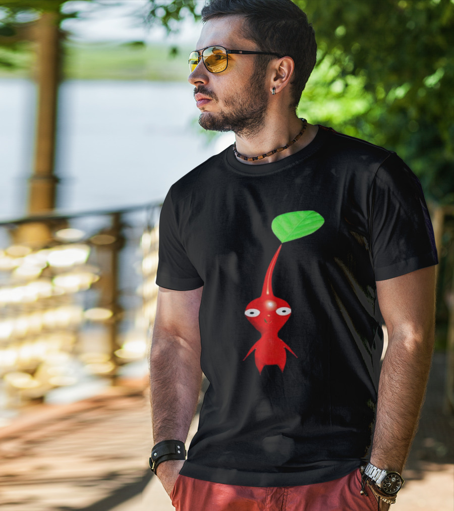 Pikmin Red Pikpik Character With Leaf Stem T-Shirt