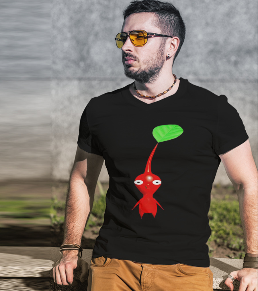 Pikmin Red Pikpik Character With Leaf Stem T-Shirt