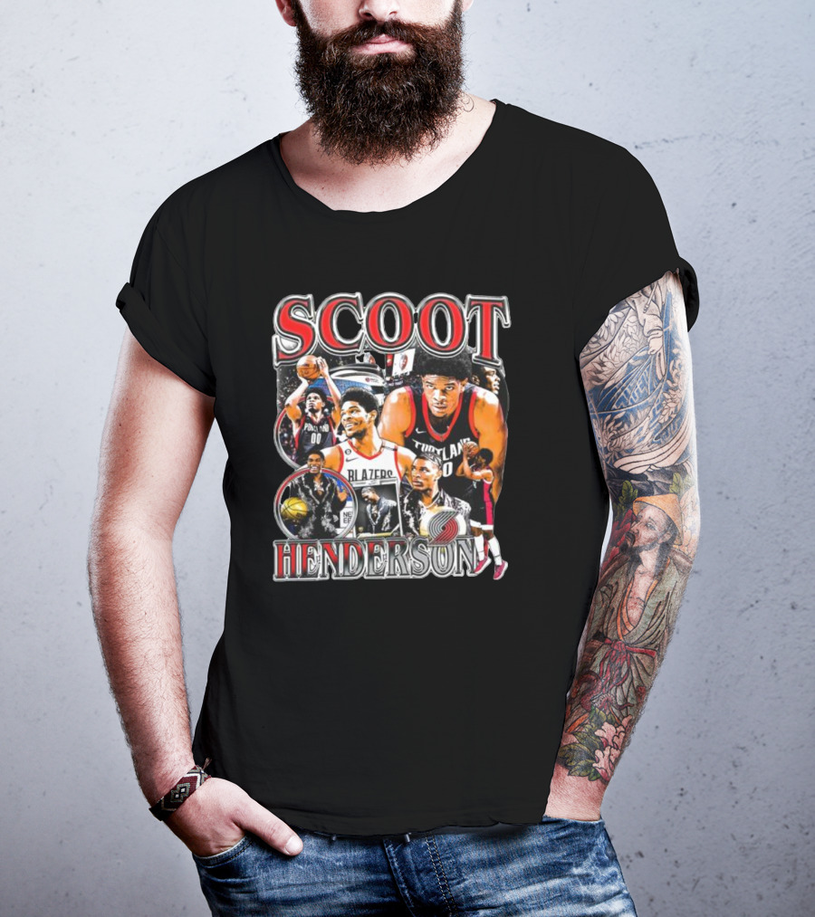 Scoot Henderson Portland Trail Blazers NBA Basketball Montage T-Shirt
