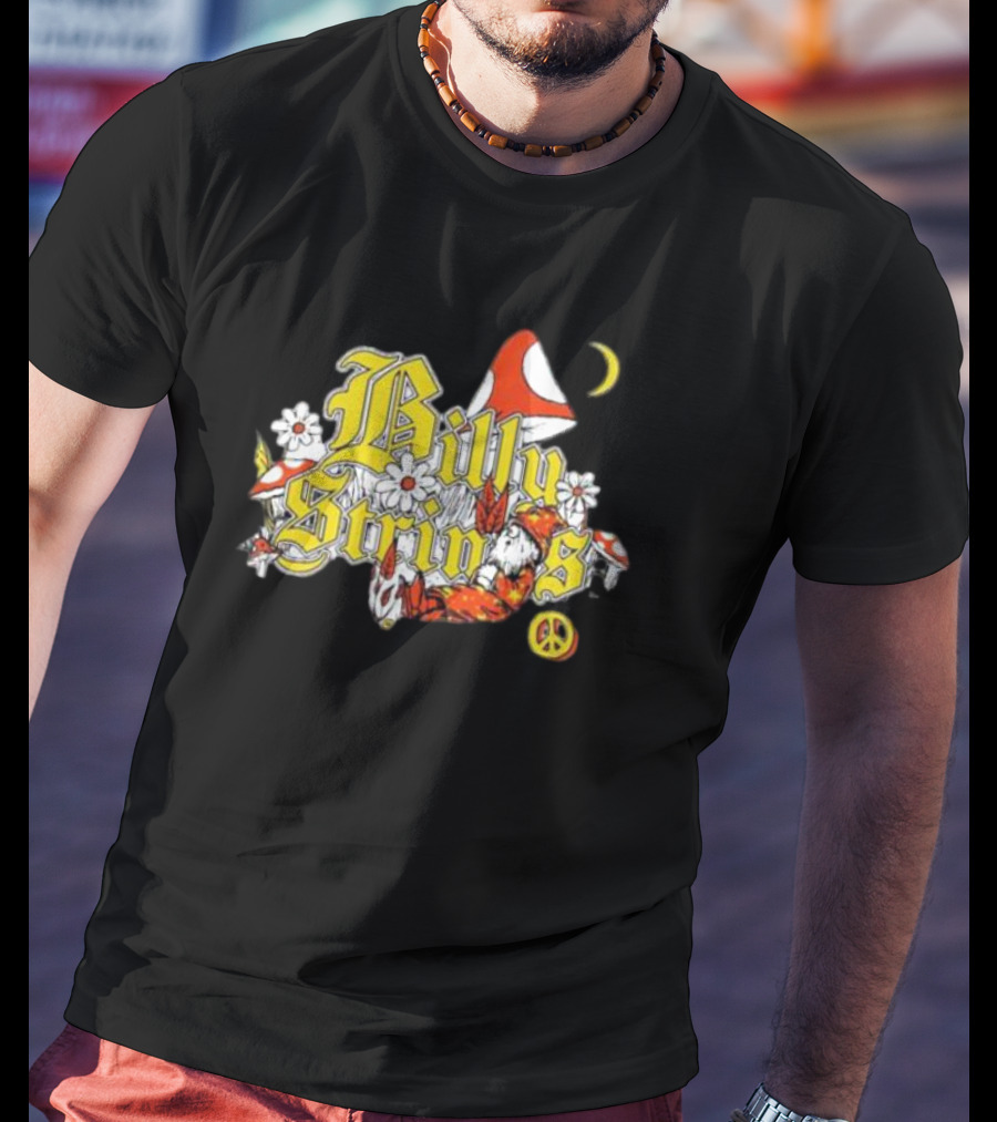 Billy Strings Sleeping Wizard Psychedelic Mushroom Peace Moon Daisies T-Shirt