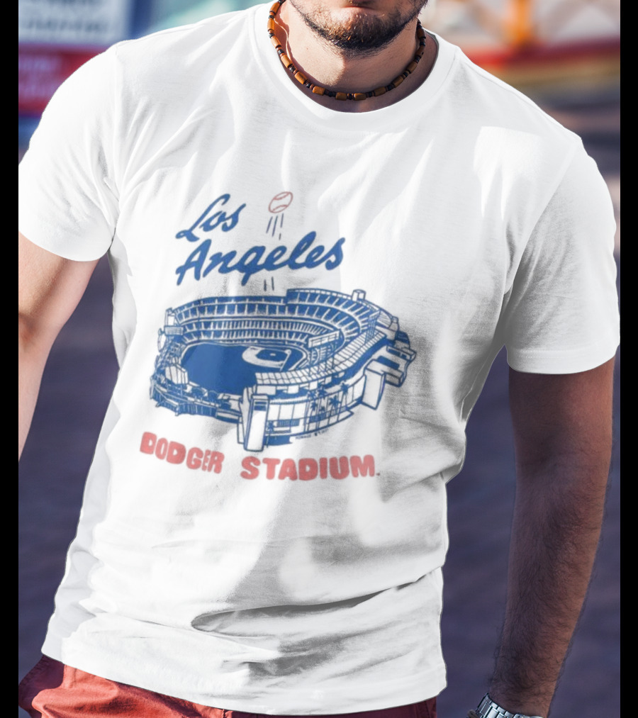 Los Angeles Dodger Stadium Homage Tri-Blend Gray T-Shirt