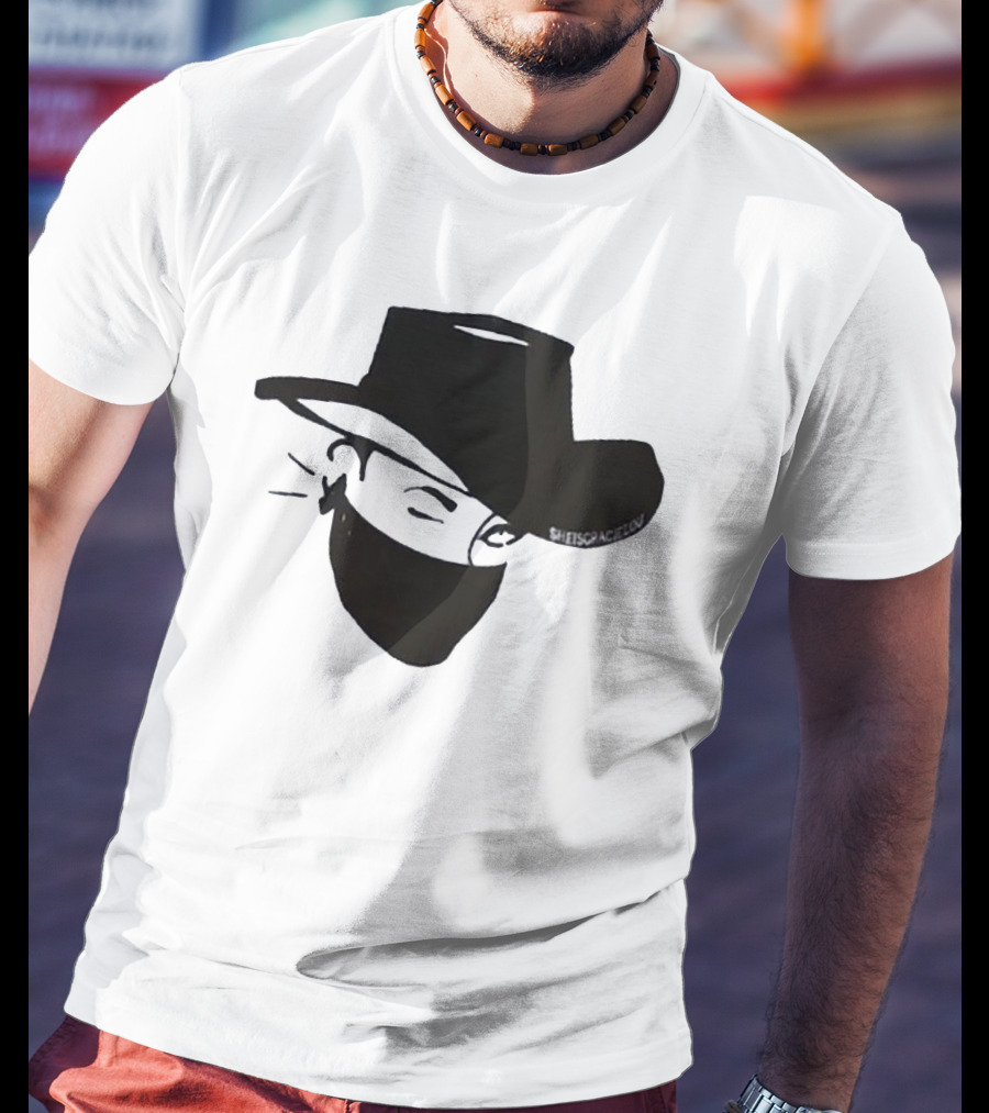 Sheisgracielou Cowboy Hat Mask Design Two Sided T-Shirt