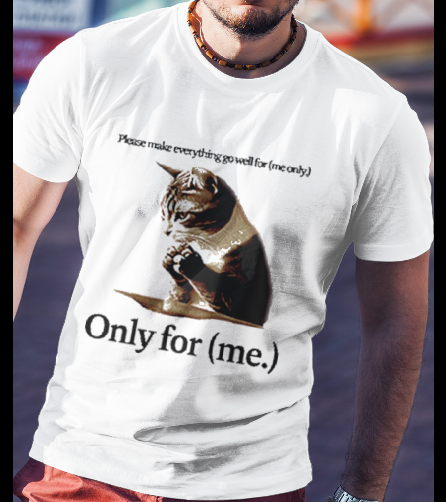 Please Make Everything Go Well For Me Only Praying Cat Only For Me T-Shirt