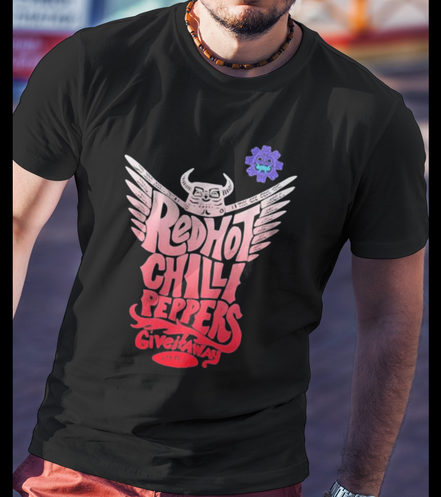 Red Hot Chili Peppers Give It Away 1991 Winged Skull T-Shirt