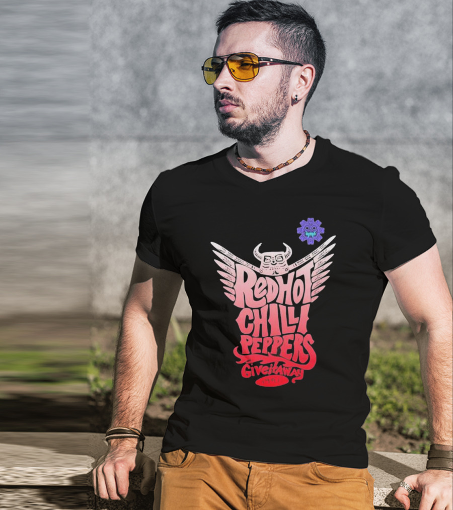 Red Hot Chili Peppers Give It Away 1991 Winged Skull T-Shirt