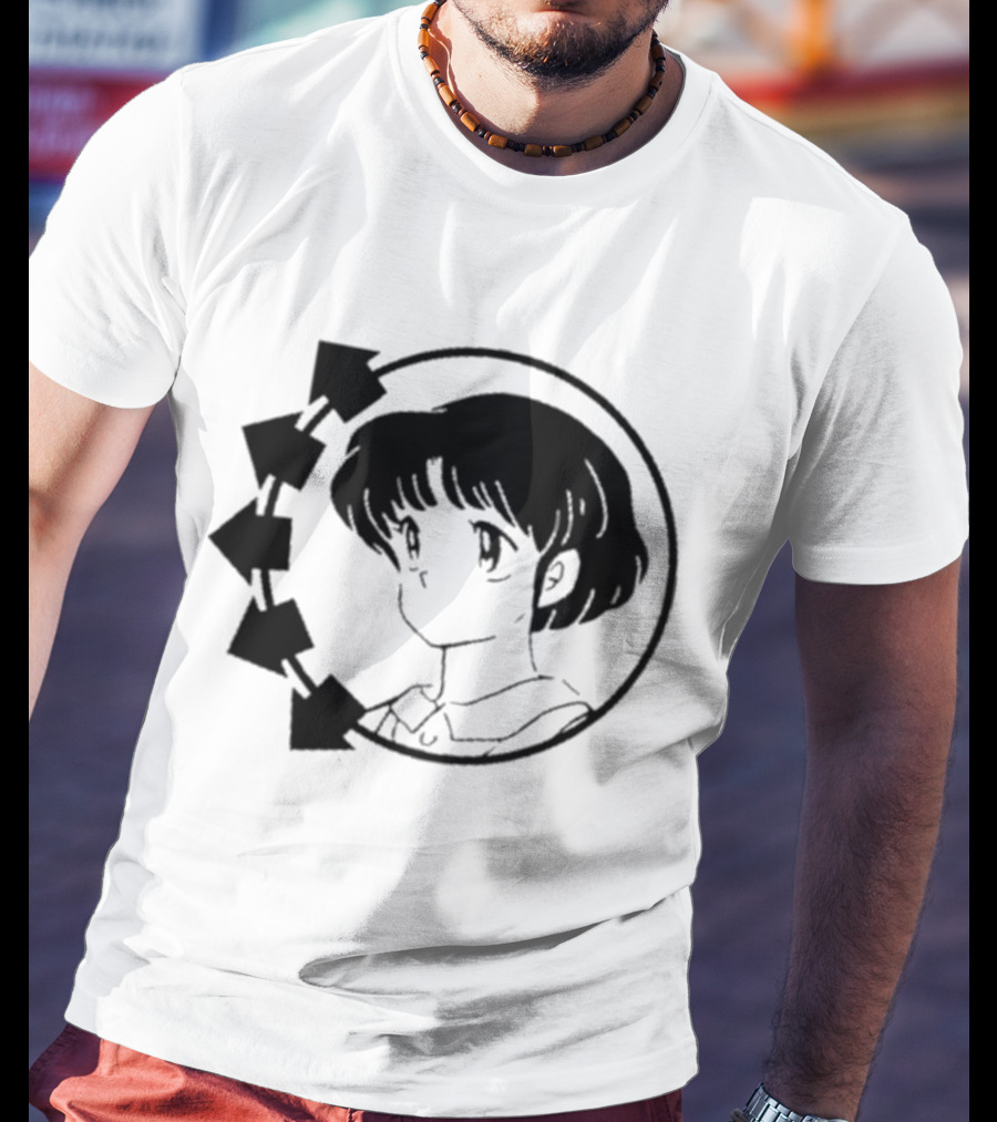 Blink-182 Smiley Akane Tendo Anime Girl Icon In Circle With Arrows T-Shirt