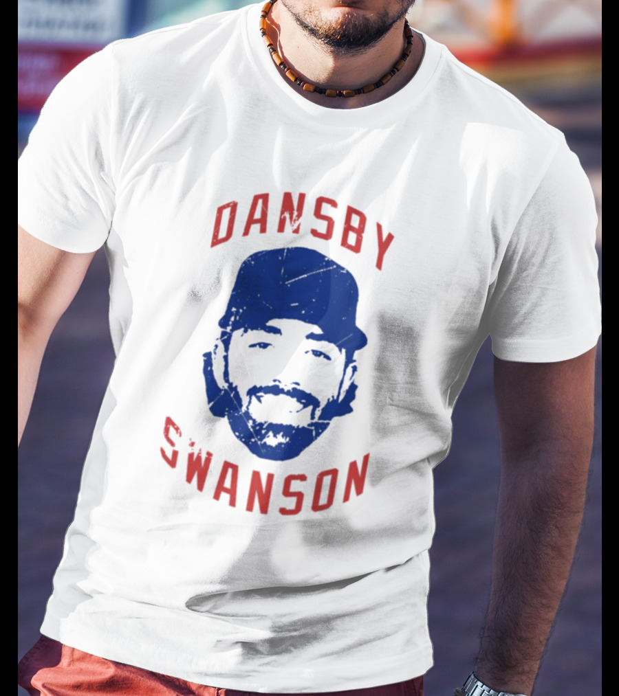 Dansby Swanson Chicago Baseball Portrait Fan T-Shirt
