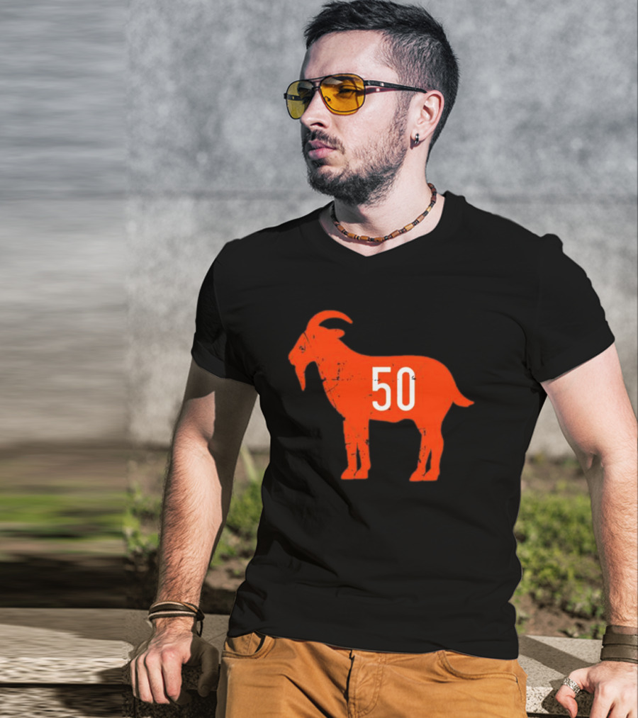 Mike Singletary Goat 50 Chicago Football Fan Iconic Number Legend T-Shirt