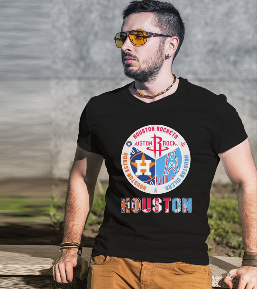 Houston Rockets Astros Oilers Sports Teams T-Shirt