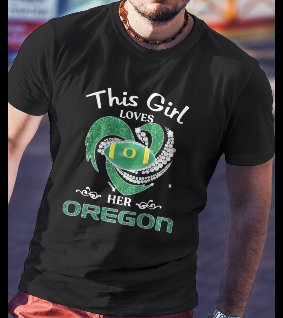 This Girl Loves Her Oregon Football Fan Sparkle T-Shirt