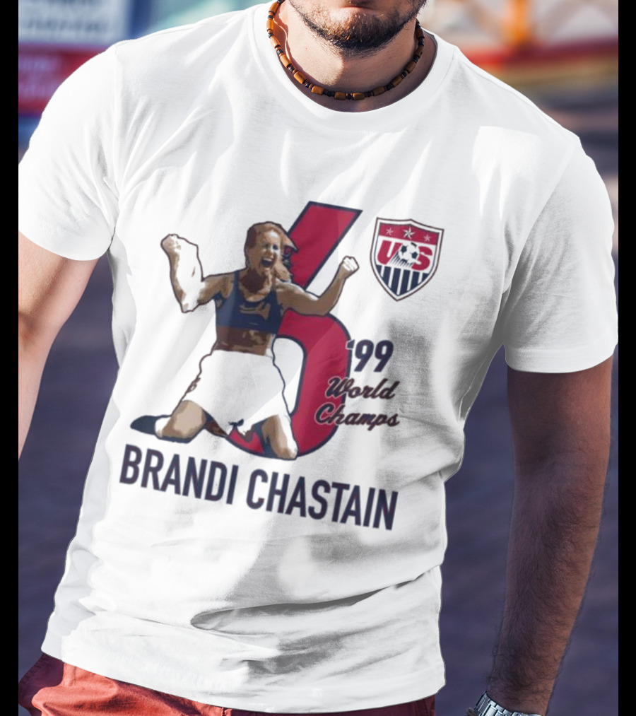 USWNT Brandi Chastain 6 99 World Champs T-Shirt