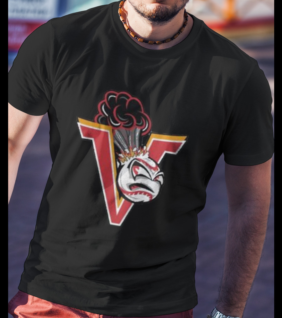 Mavericks Volcanoes Alternate Logo V-Eruption Baseball Mascot T-Shirt