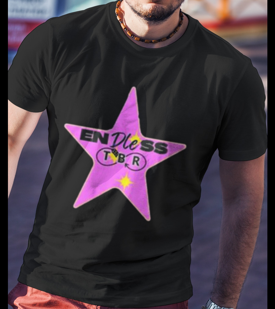 Endless TBR Star Pink Emblem With Books And Dice T-Shirt