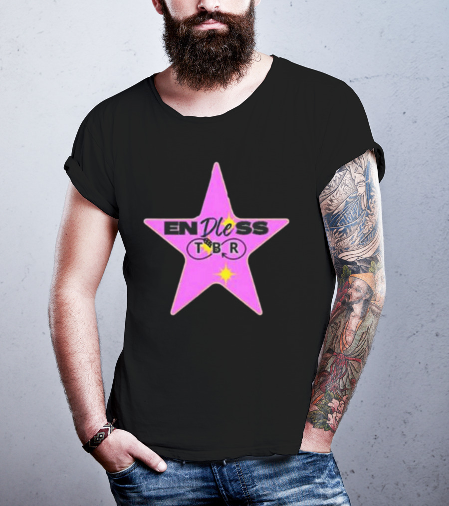 Endless TBR Star Pink Emblem With Books And Dice T-Shirt