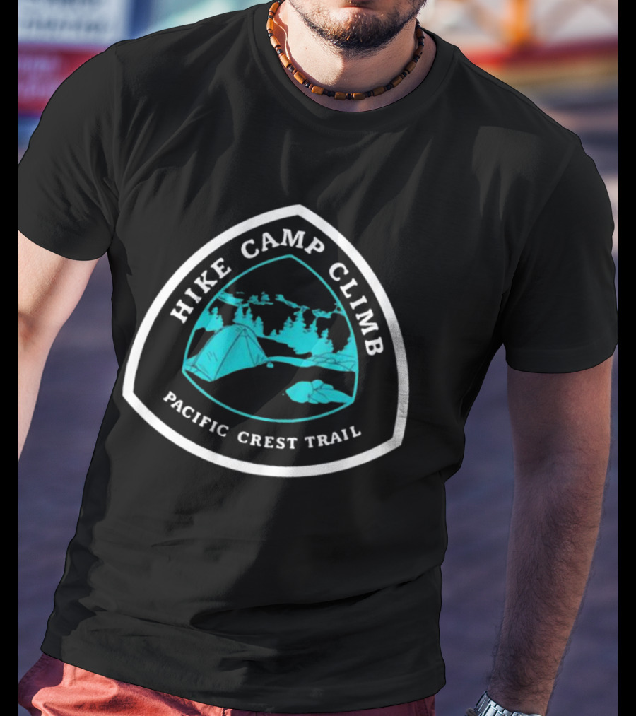 Hike Camp Climb Pacific Crest Trail Adventure Badge T-Shirt