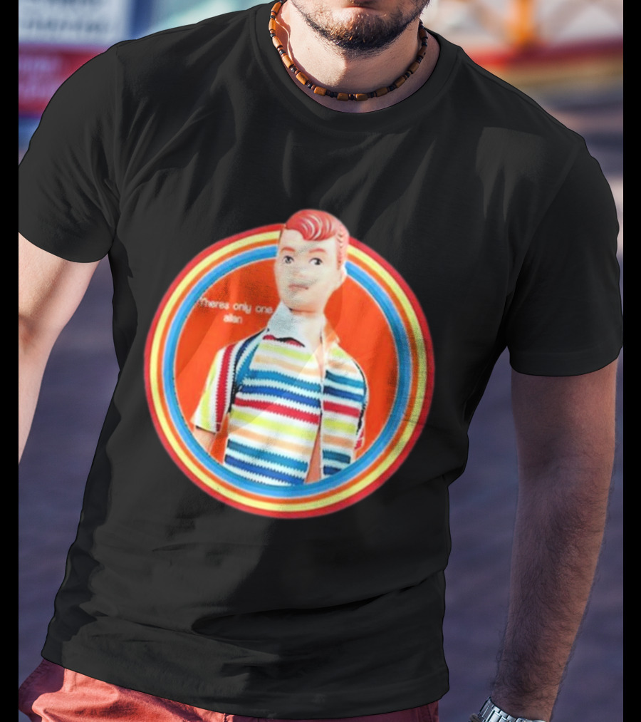 Sitcomabed Theres Only One Allan Retro Striped Doll T-Shirt