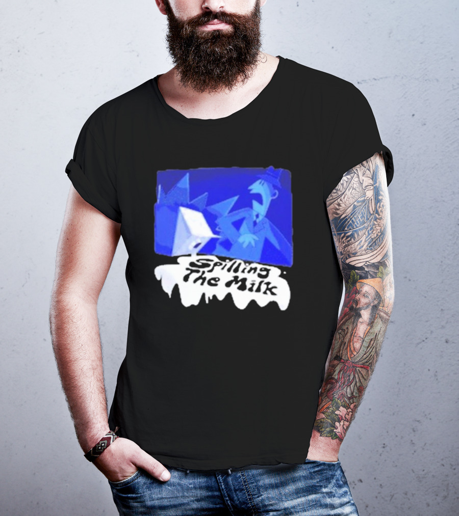 Spilling The Milk Blue Businessman Cartoon T-Shirt