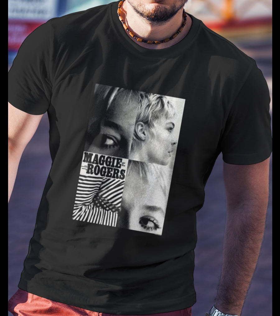 Maggie Rogers Vintage Black And White Portrait Collage Nashville T-Shirt