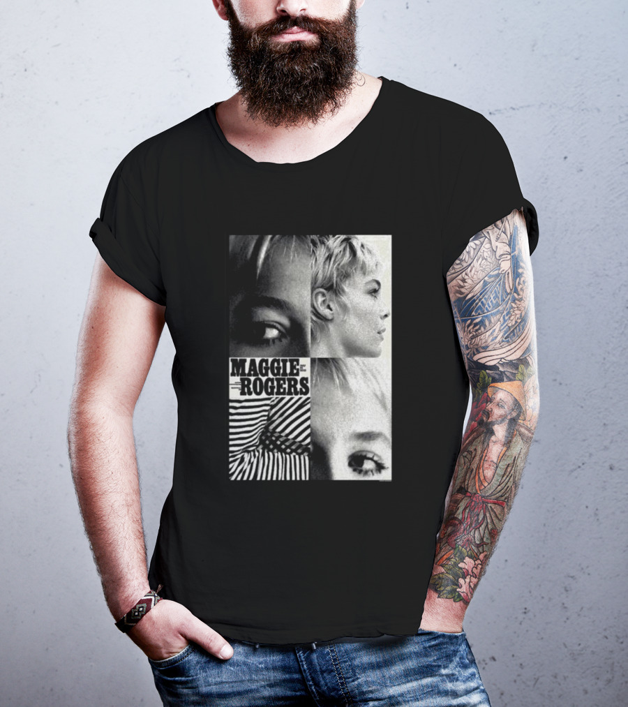 Maggie Rogers Vintage Black And White Portrait Collage Nashville T-Shirt