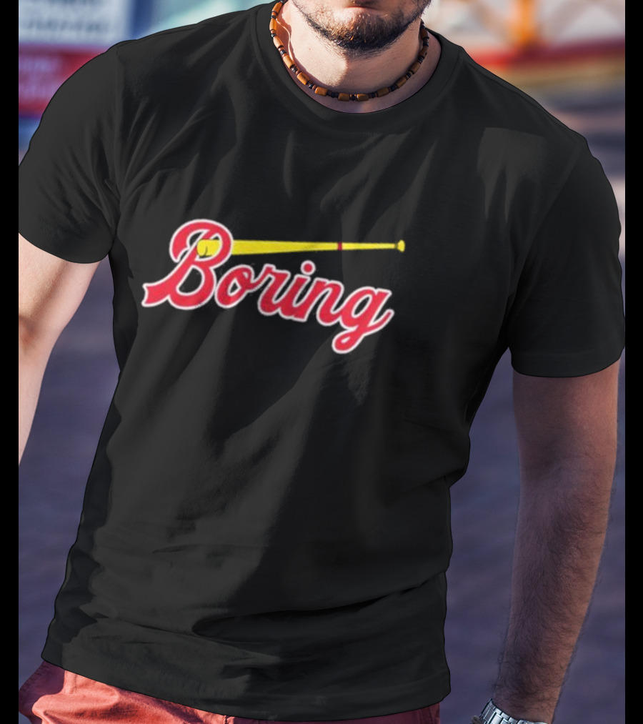 Boring David Kaplan Baseball Bat Script T-Shirt