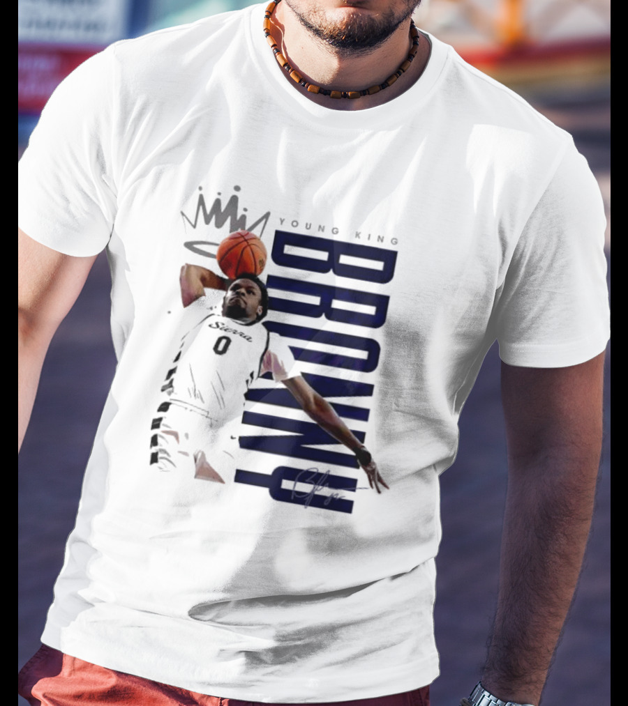 Bronny Young King Basketball Dunk - Crowned Athlete T-Shirt