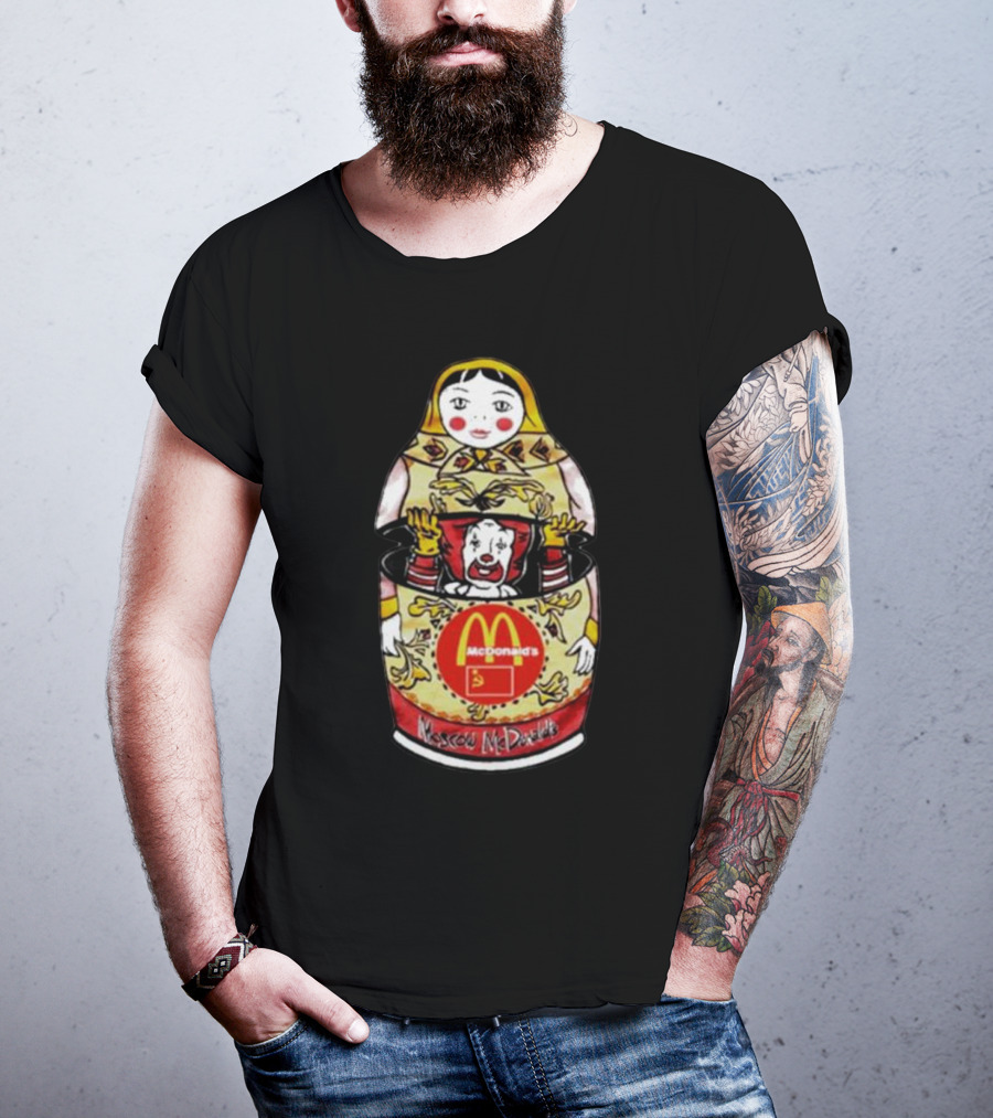 Moscow McDonald's Russian Doll With McDonald's Logo And Ronald McDonald T-Shirt