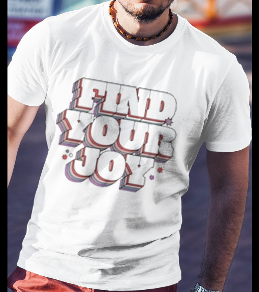 FIND YOUR JOY Retro Multicolor 3D Lettering T-Shirt