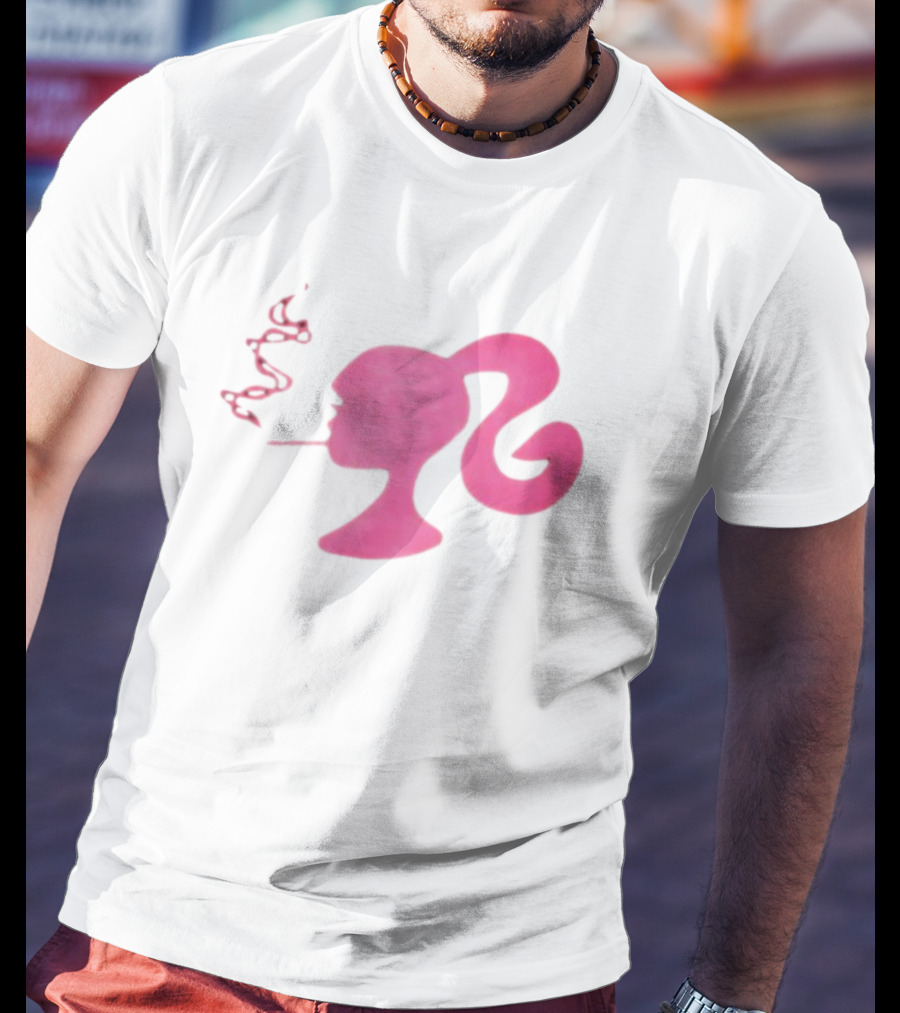Smoking Pink Silhouette Barbie T-Shirt