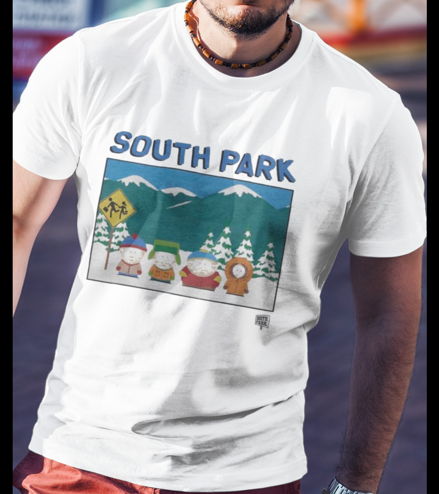 SOUTH PARK Characters In Winter Mountain Scene T-Shirt
