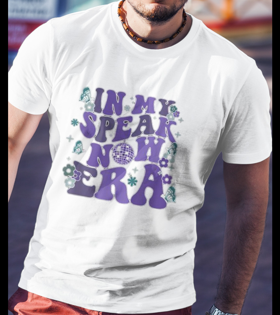 In My Speak Now Era Purple Disco Ball Butterflies Flowers T-Shirt