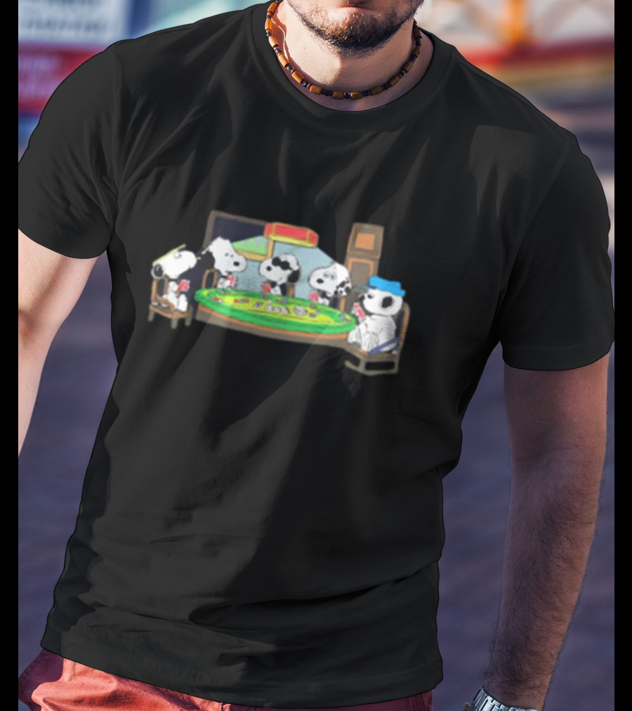 Scott Cawthon Peanuts Snoopy Playing Poker Scene T-Shirt