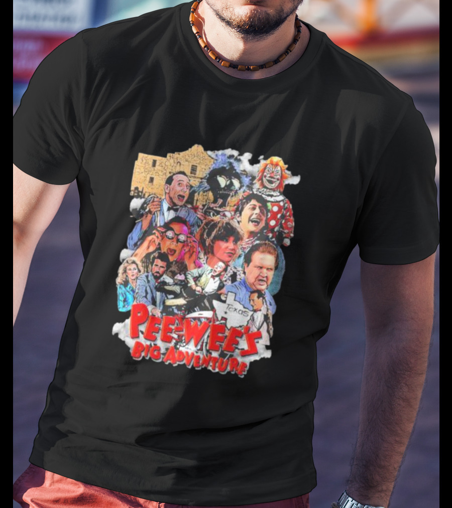 Pee Wee's Big Adventure Vintage Paul Reubens Texas Collage T-Shirt