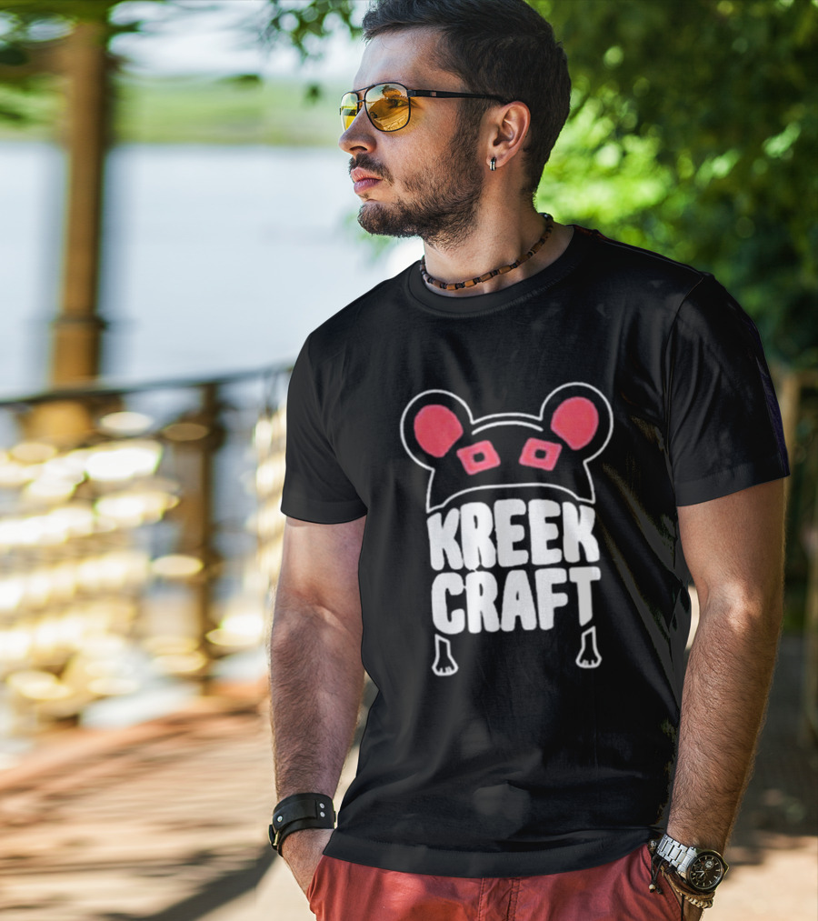 KreekCraft Bear Ears Red Eyes Branding T-Shirt