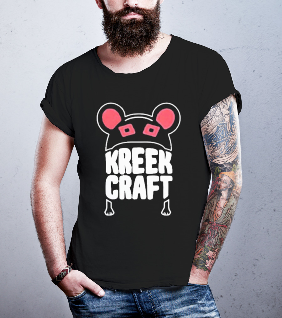 KreekCraft Bear Ears Red Eyes Branding T-Shirt