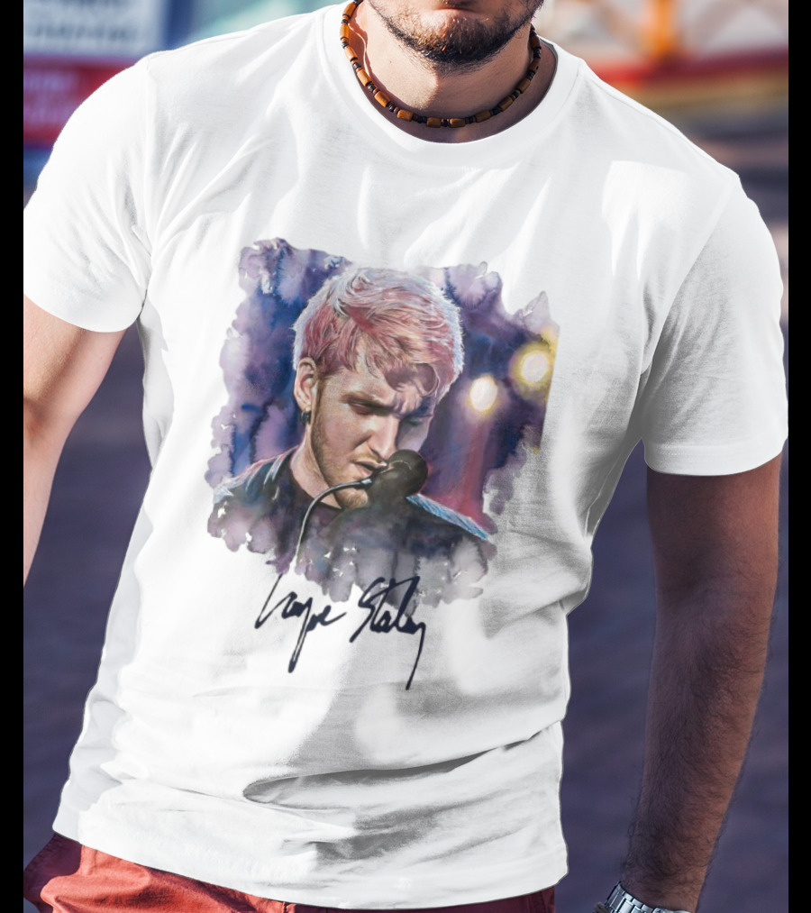 Layne Staley Signature Artwork With Microphone And Lights T-Shirt