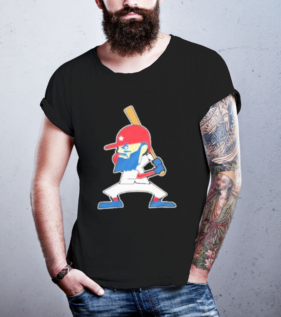 Fighting Phil Baseball Character Retro Cartoon T-Shirt