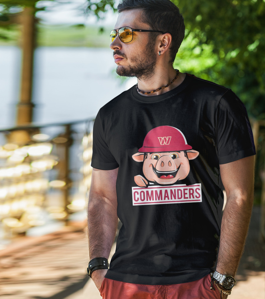 Major Tuddy Commanders NFL Team Mascot Football Fan T-Shirt